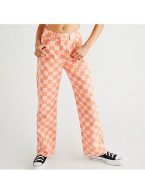 The Ragged Priest Jeans Checkerboard Wide Leg Fit